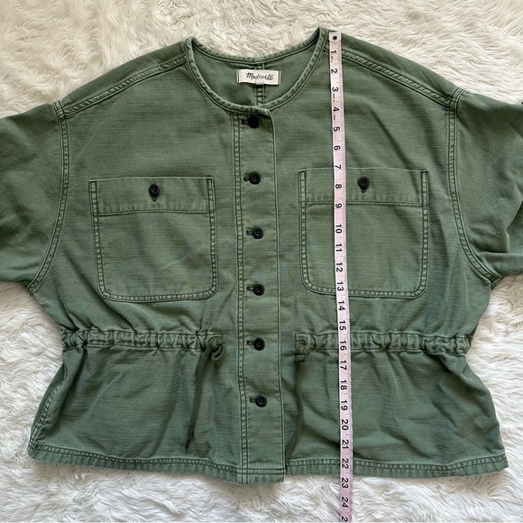 Madewell Claremont Drawstring Jacket Button Up Military Workwear Palm Tree XL - Picture 12 of 15